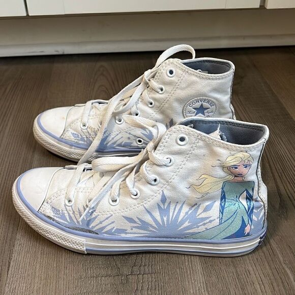 Converse Disney Frozen Elsa All Star Chuck Taylor Hi-Top Shoes Junior Size 5 - Picture 4 of 12